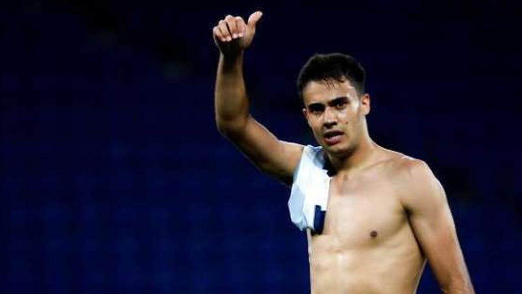 Sergio Reguilón con el Real Madrid.