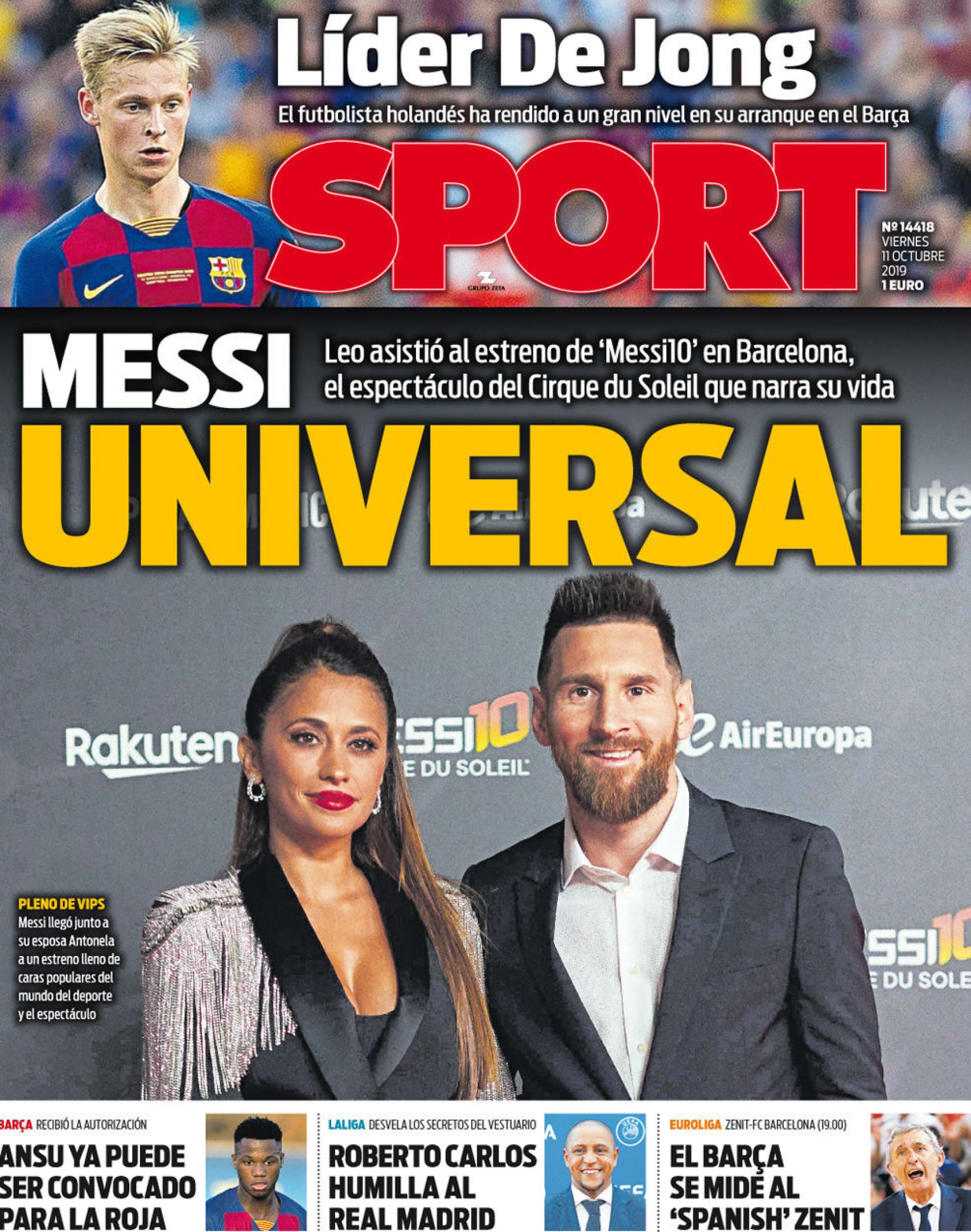 Portada SPORT (11/10/2019)