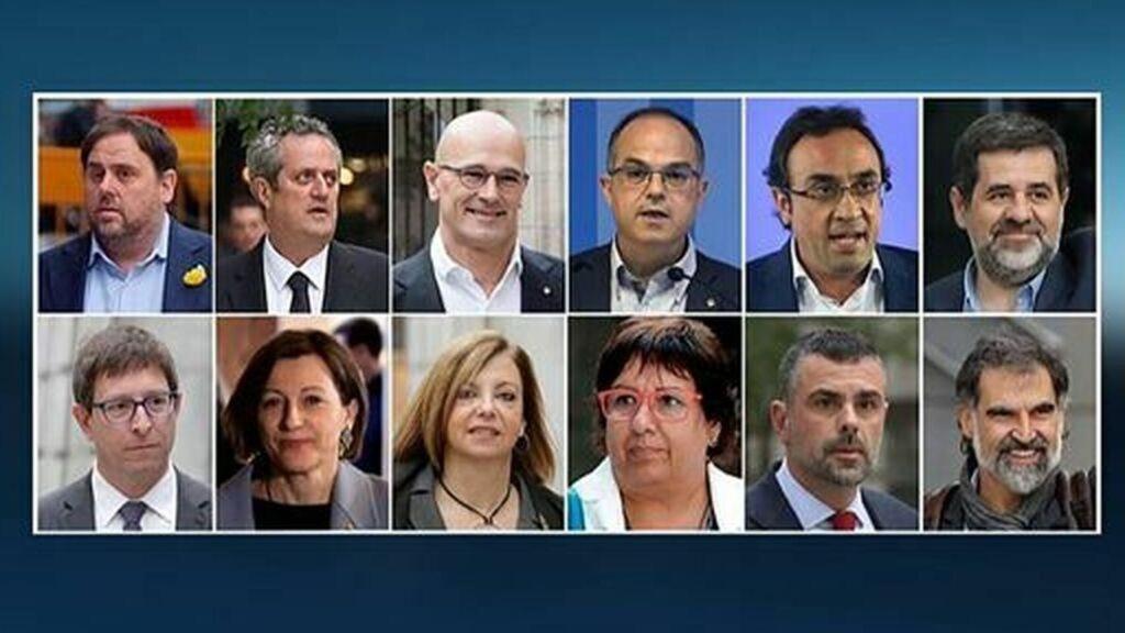 os 12 acusados del juicio del 'procés'