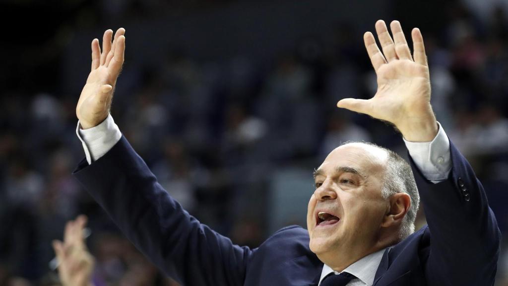 Pablo Laso en el Real Madrid-Maccabi