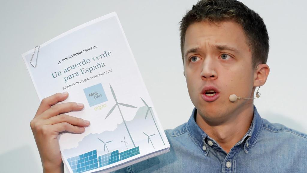El líder Más País, Íñigo Errejón, durante la presentación de su programa, este viernes.