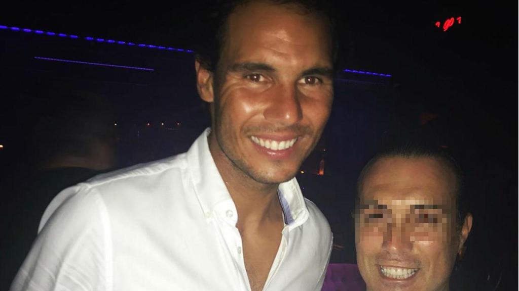 Rafa Nadal durante su despedida de soltero en Mallorca.