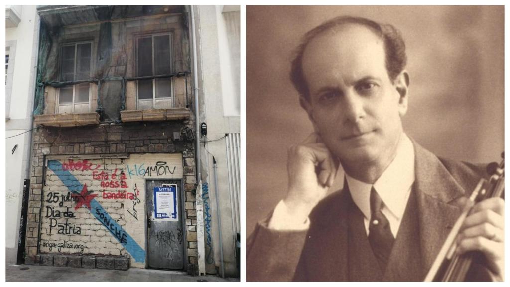 La casa del músico coruñés Andrés Gaos en el Orzán, en completo abandono