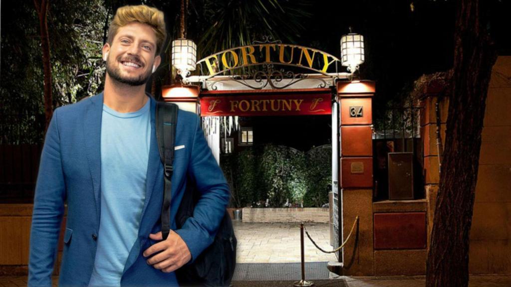 Fernando Espinar con Fortuny al fondo en un montaje de Jaleos.