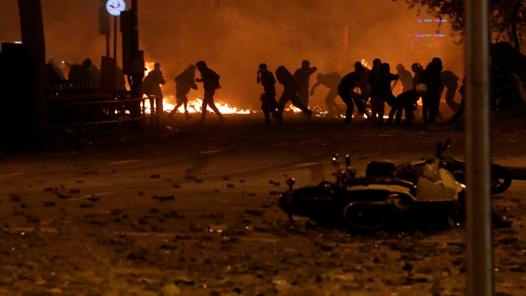 Altercados violentos en Barcelona en octubre de 2019 tras la sentencia del procés.