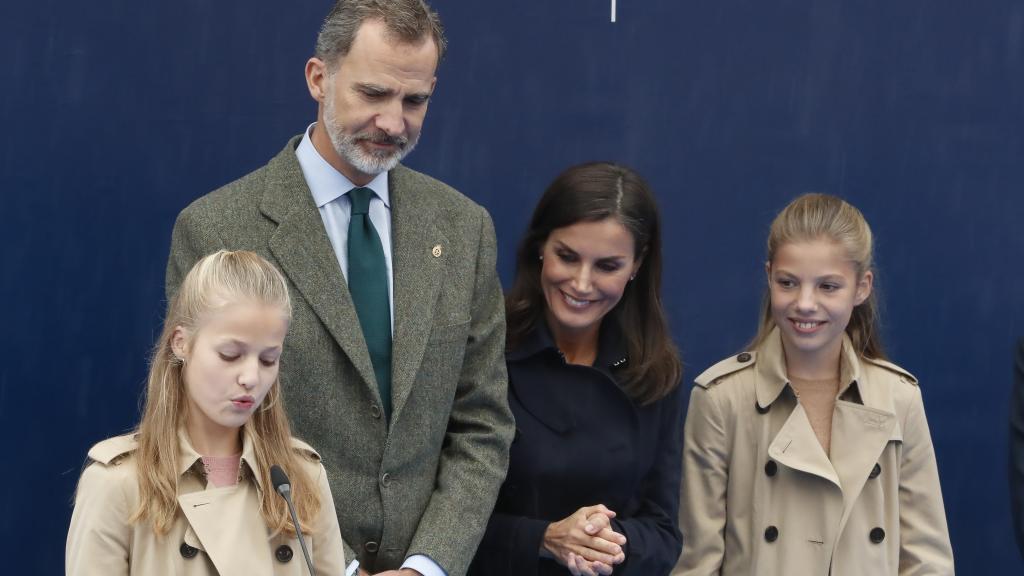 Leonor de Borbón, el rey Felipe, la reina Letizia y la infanta Sofía, durante los Premios del año pasado.