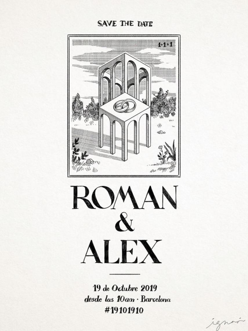 Invitación de boda de los novios.