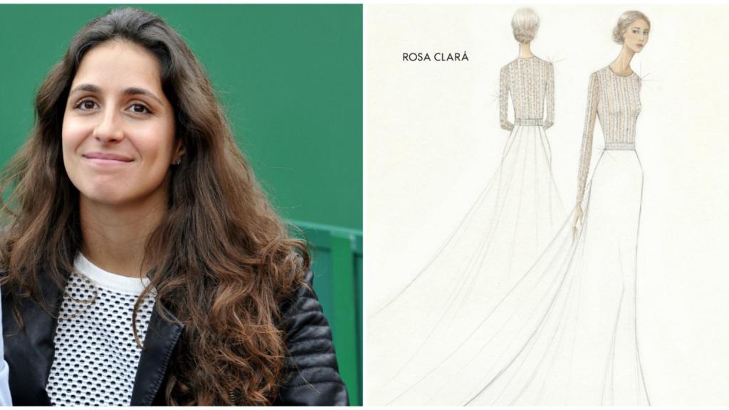 Boceto del vestido de novia de Xisca Perelló, diseñado por Rosa Clará.