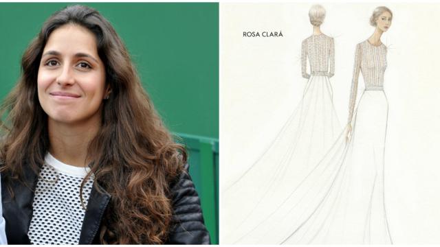 Boceto del vestido de novia de Xisca Perelló, diseñado por Rosa Clará.