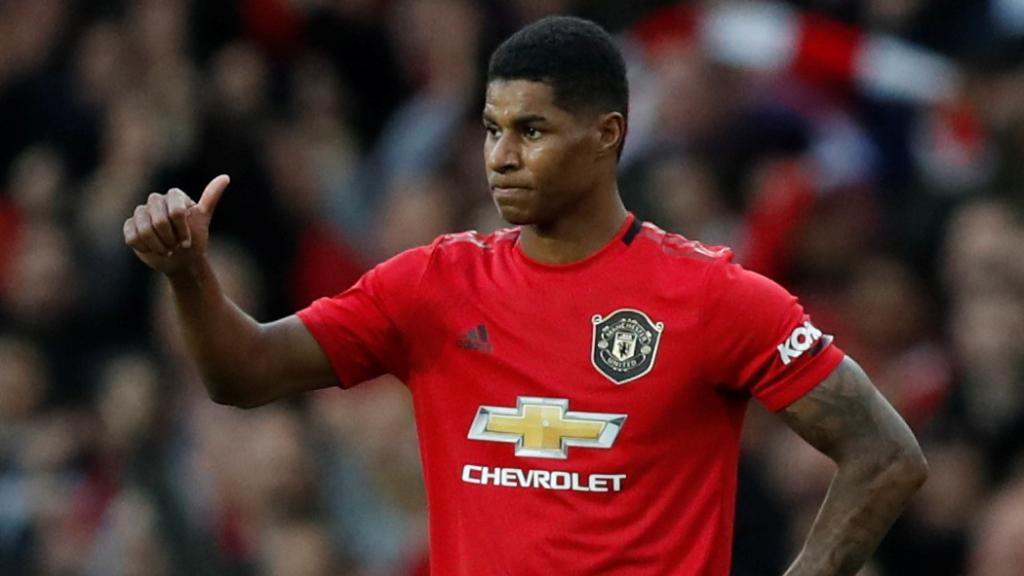 Marcus Rashford, en el Manchester United - Liverpool de la Premier League
