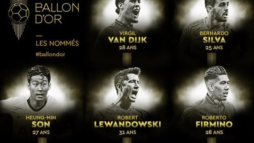 Nominados al Balón de Oro 2019