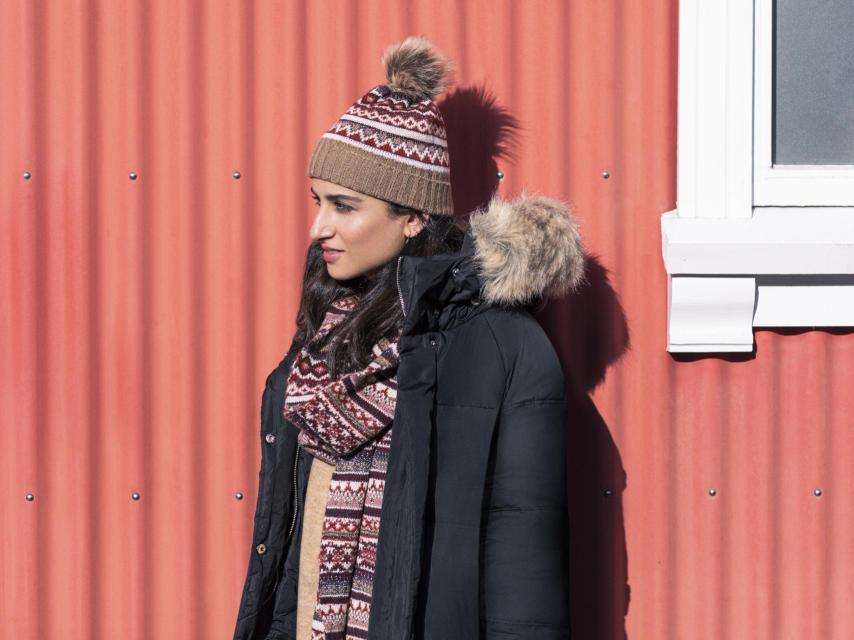 Modelo con abrigo de Springfield.