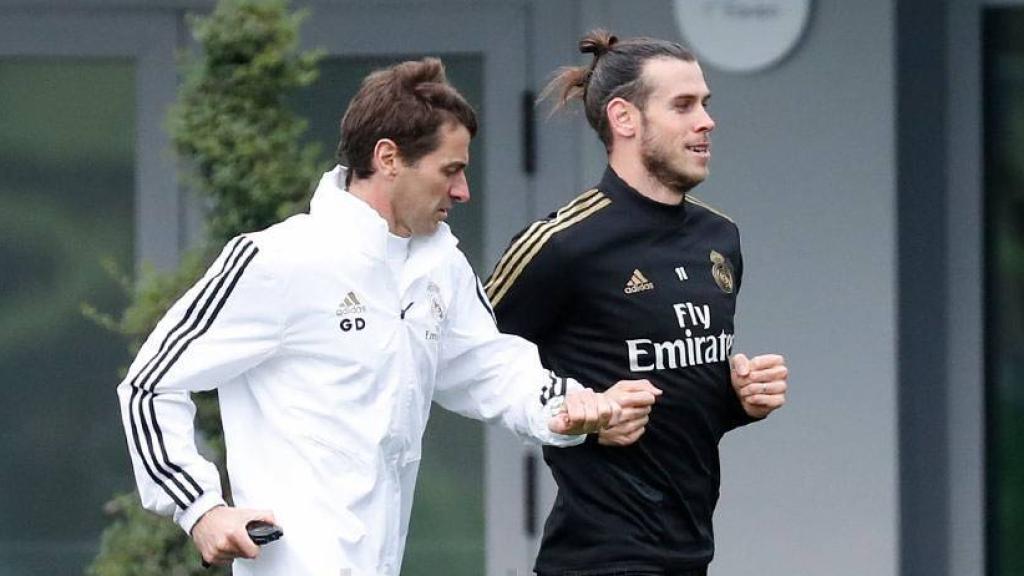 Dupont y Bale, en un entrenamiento del Real Madrid