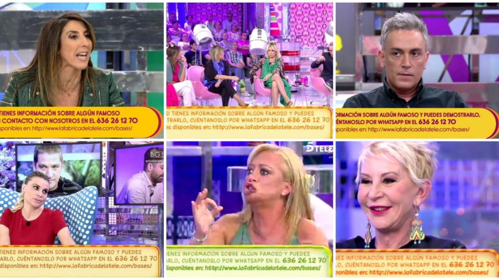 Captura de alguna de las apariciones del faldón informativo durante la emisión del programa a lo largo de los años.