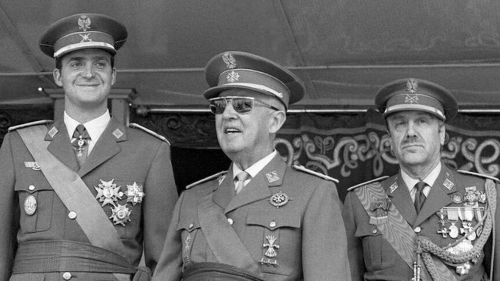 Juan Carlos I junto al dictador Francisco Franco.
