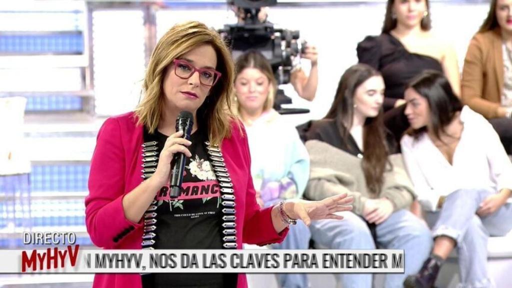 Toñi Moreno durante uno de sus programas en 'Mujeres y Hombres y Viceversa'.