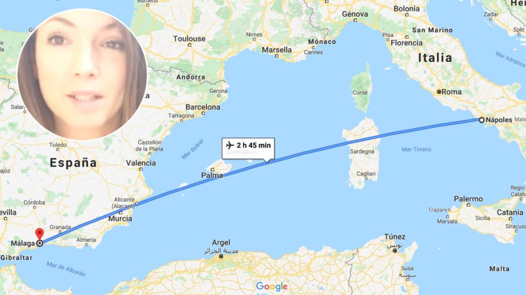 Inmaculada quería viajar hasta Málaga; el problema comenzó cuando hizo escala en Francia.