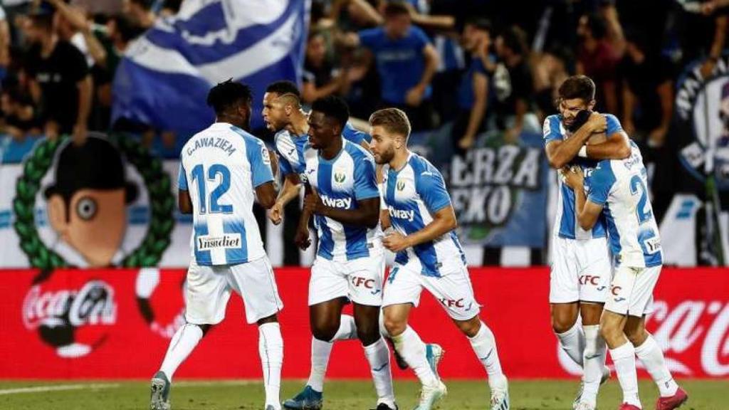 El Leganés durante un partido en casa