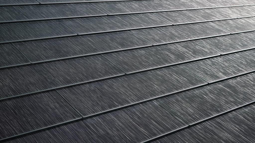 Detalle de las tejas solares de Tesla