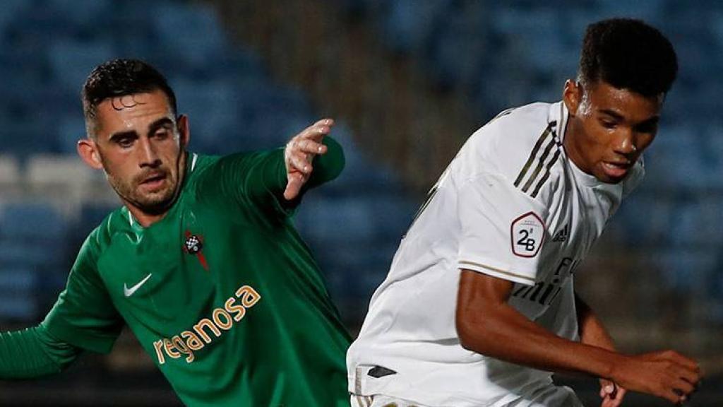 Marvin, en el partido entre el Castilla y el Racing de Ferrol