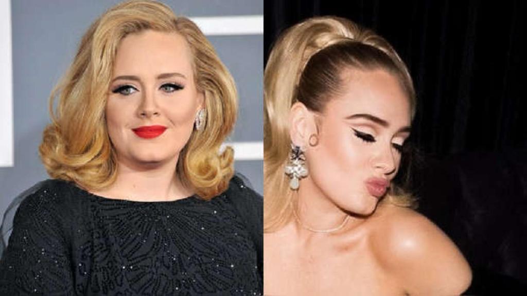 Adele Adkins antes y después de su gran cambio.