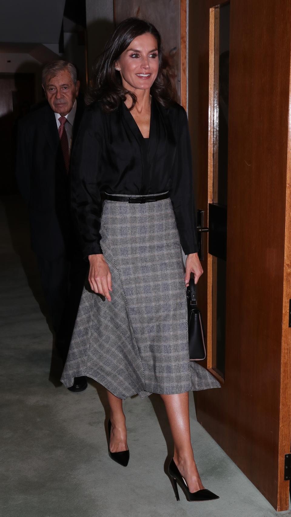 La reina Letizia en su único acto público de esta semana.