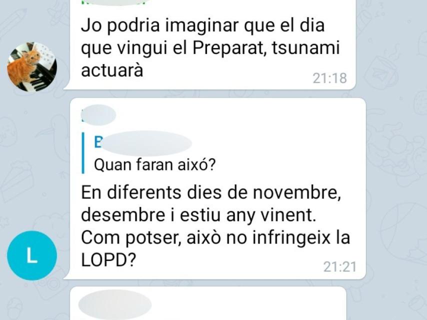 Conversación en los chats de radicales separatistas.