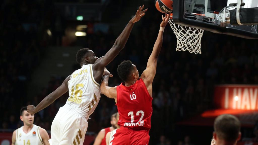 Garuba, durante el partido entre el Bayern de Múnich y el Real Madrid en Euroliga