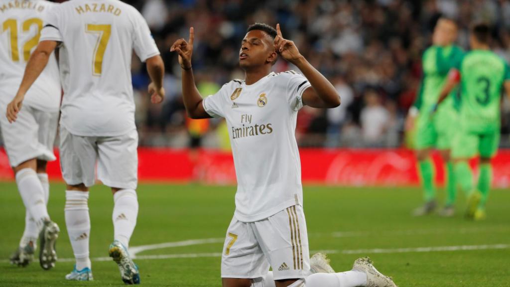 Rodrygo Goes celebra su gol al Leganés