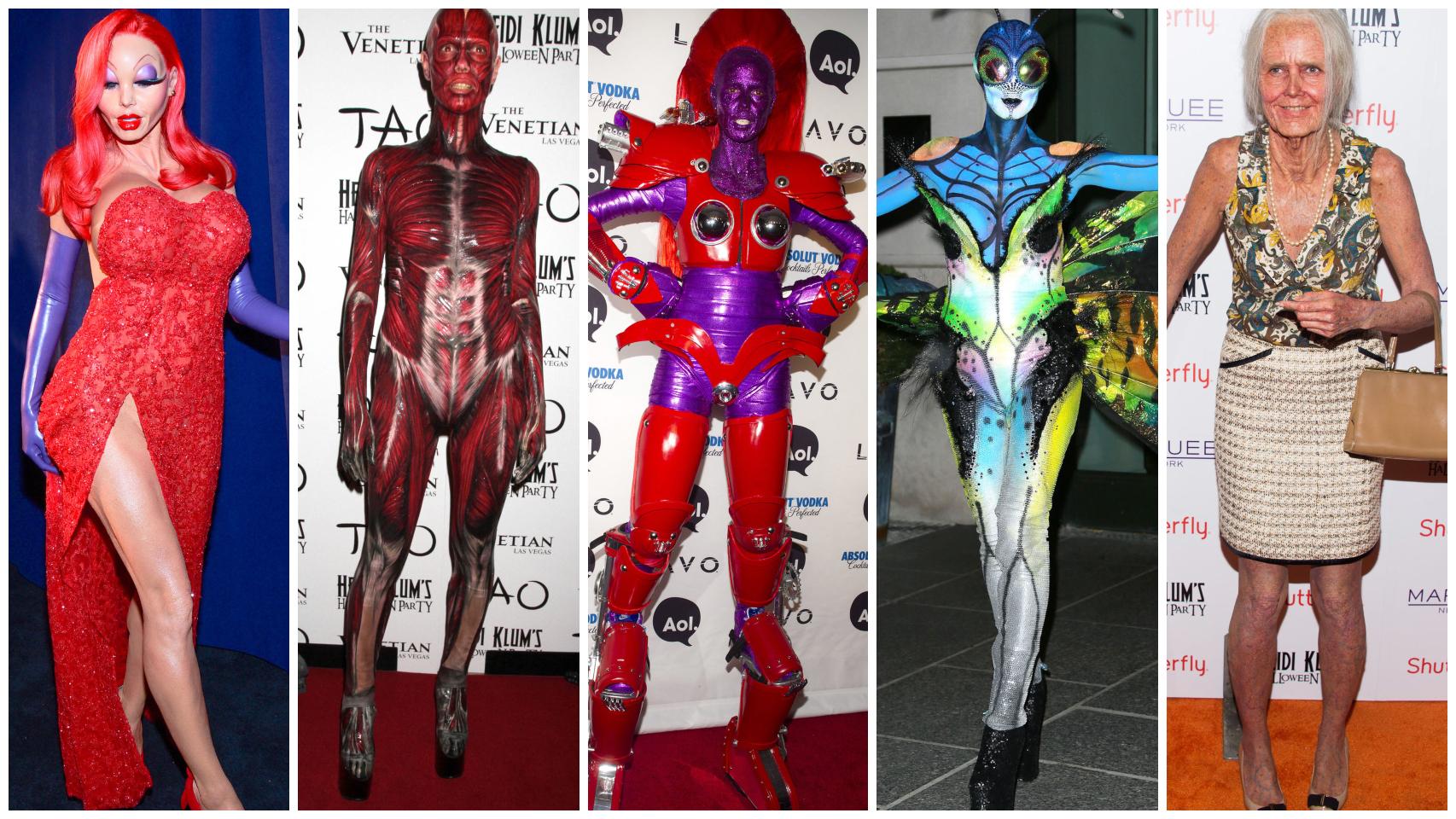 Algunos de los disfraces de Heidi Klum en un montaje de JALEOS.