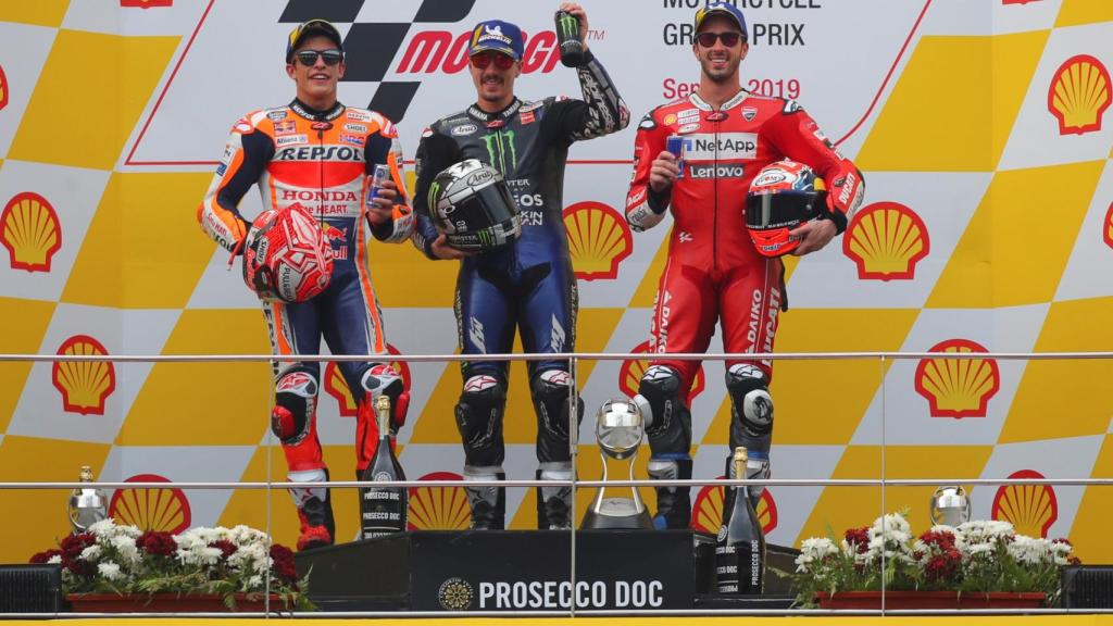 Viñalez, Márquez y Dovizioso.
