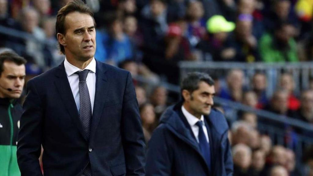 Julen Lopetegui, durante El Clásico que le costó el puesto