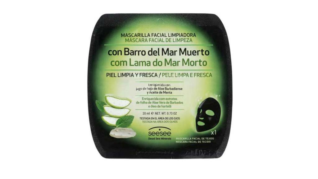 Detalle de la mascarilla con barro del mar Muerto que ha puesto a la venta Mercadona.
