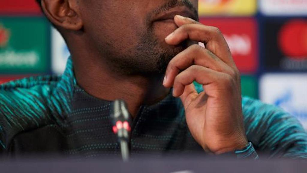 Nelson Semedo, en la rueda de prensa previa a la Champions League