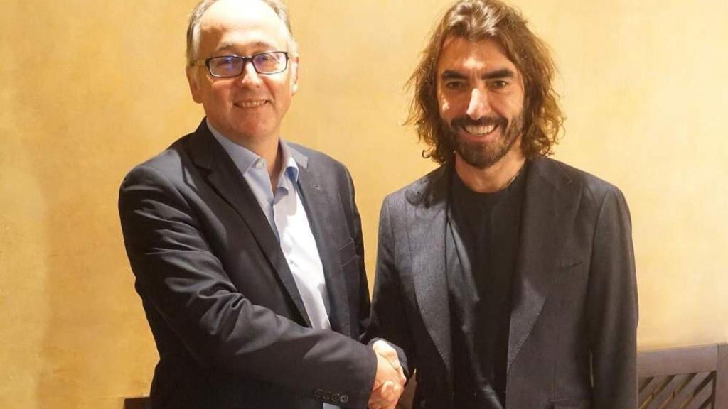 El presidente de Iberia, Luis Gallego, junto al consejero delegado de Globalia, Javier Hidalgo.