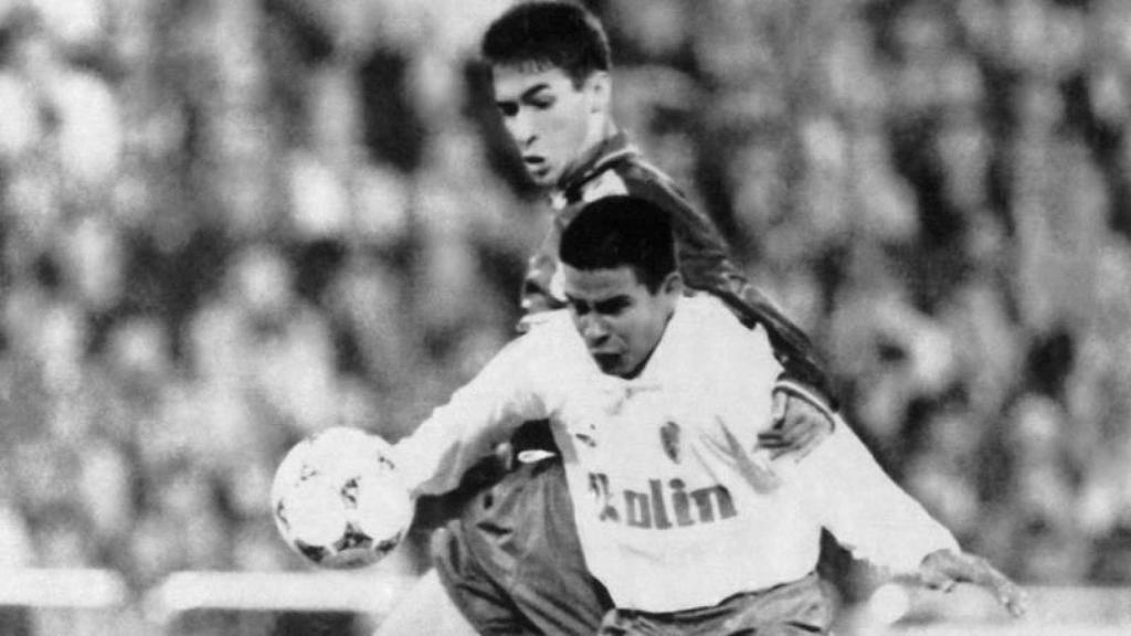 Raúl González en 1994, durante su debut contra el Zaragoza.