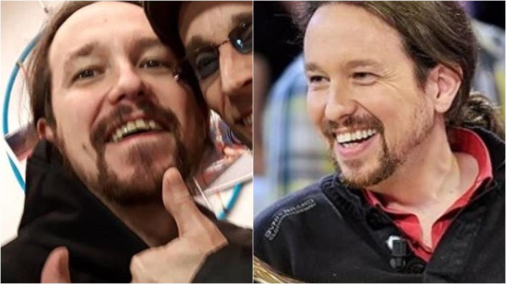Pablo Iglesias en diciembre de 2018, a la izquierda, y en octubre de 2019, a la derecha.