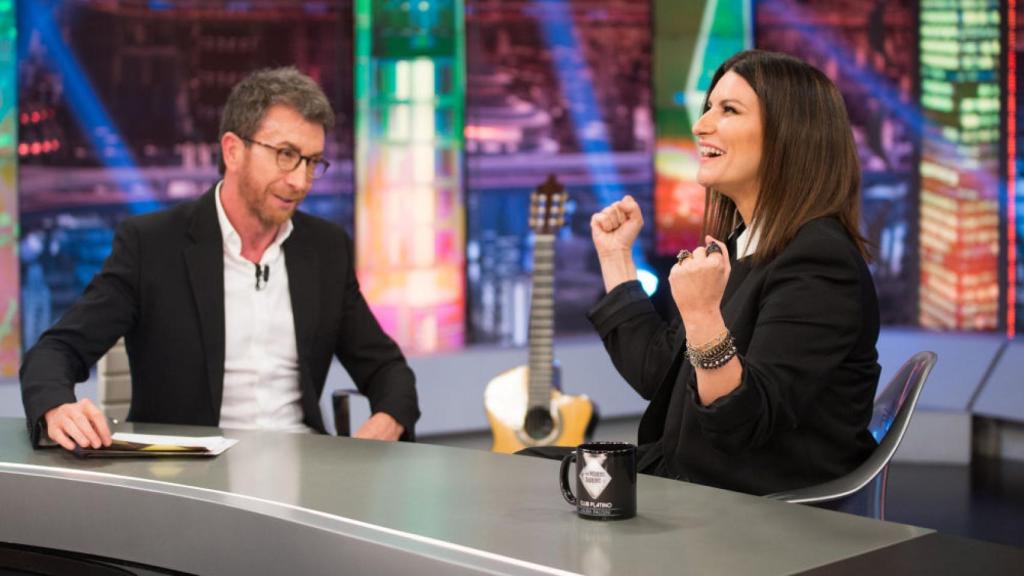Pablo Motos ha recibido este jueves a Laura Pausini en 'El Hormiguero'.