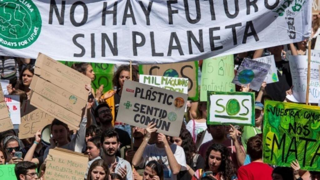 Imagen de una protesta en favor de la protección del clima.