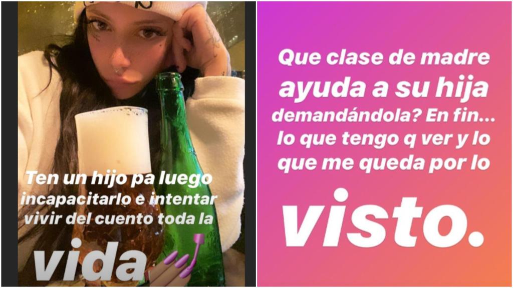 Una de las stories de Valeria en Instagram haciendo alusión a los hechos.