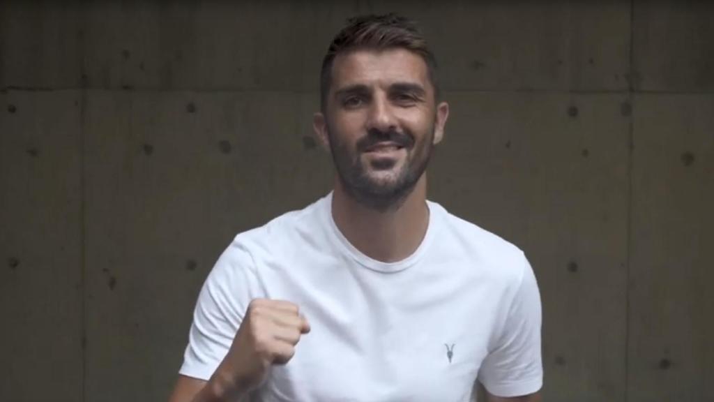 David Villa, en el anuncio de su nuevo objetivo