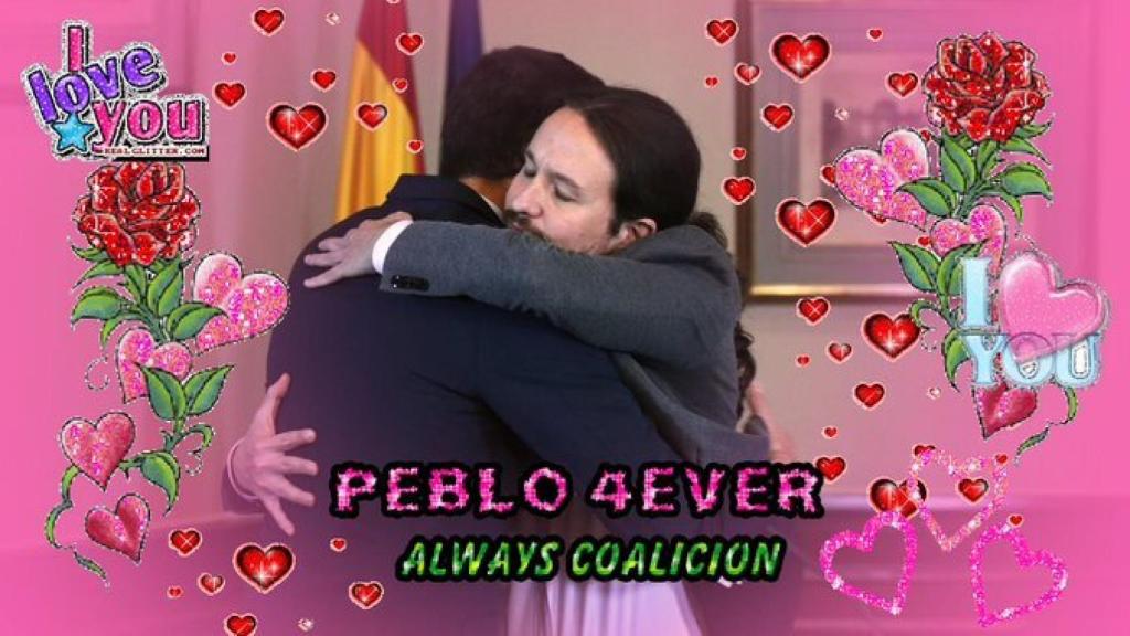 Uno de los 'memes' sobre la nueva relación entre Sánchez e Iglesias