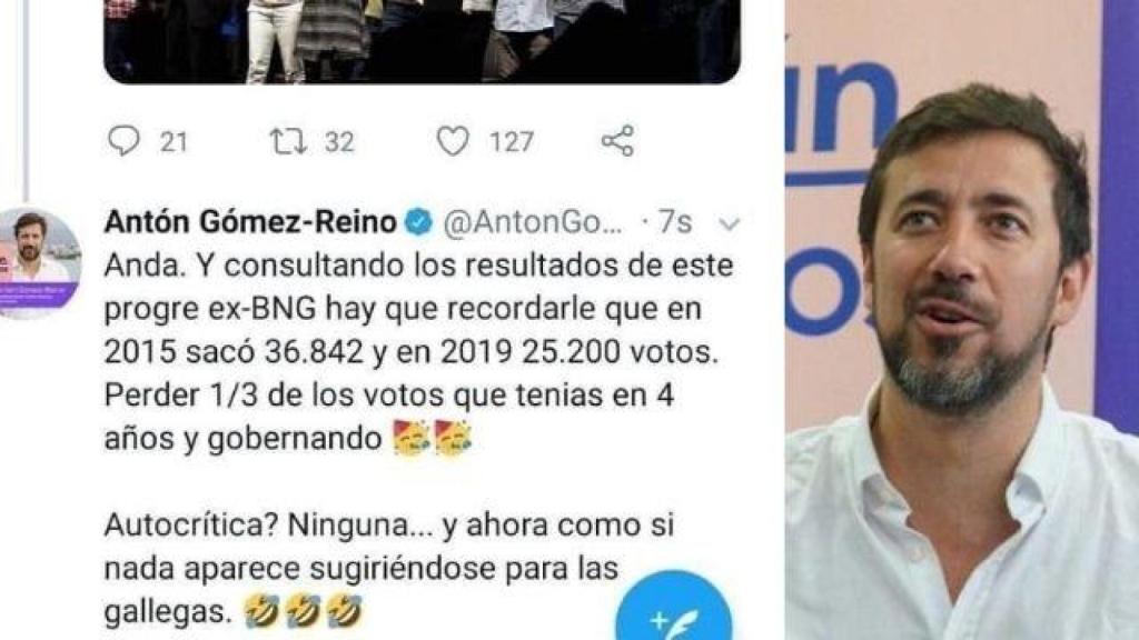 Hackean el twitter de Gómez Reino y publican un mensaje contra  Xulio Ferreiro