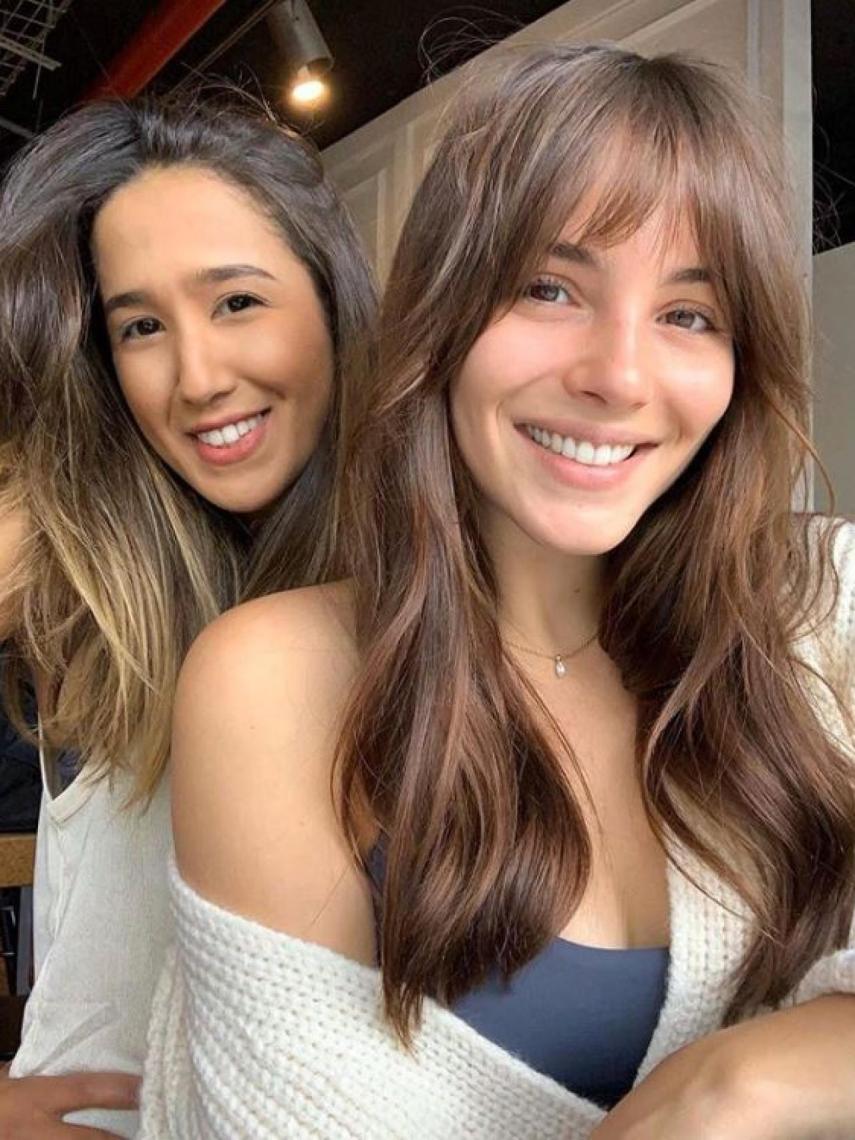 Sabrine junto a la actriz Andrea Duro tras un entrenamiento.