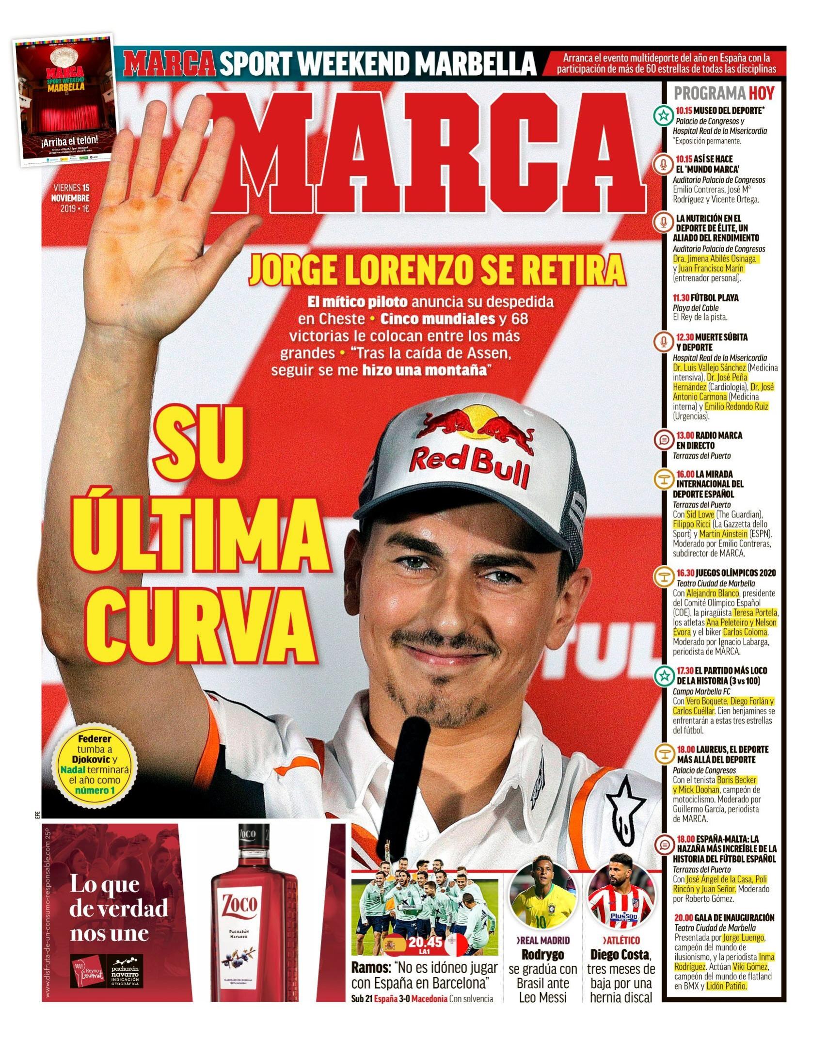 Portada MARCA (15/11/2019)