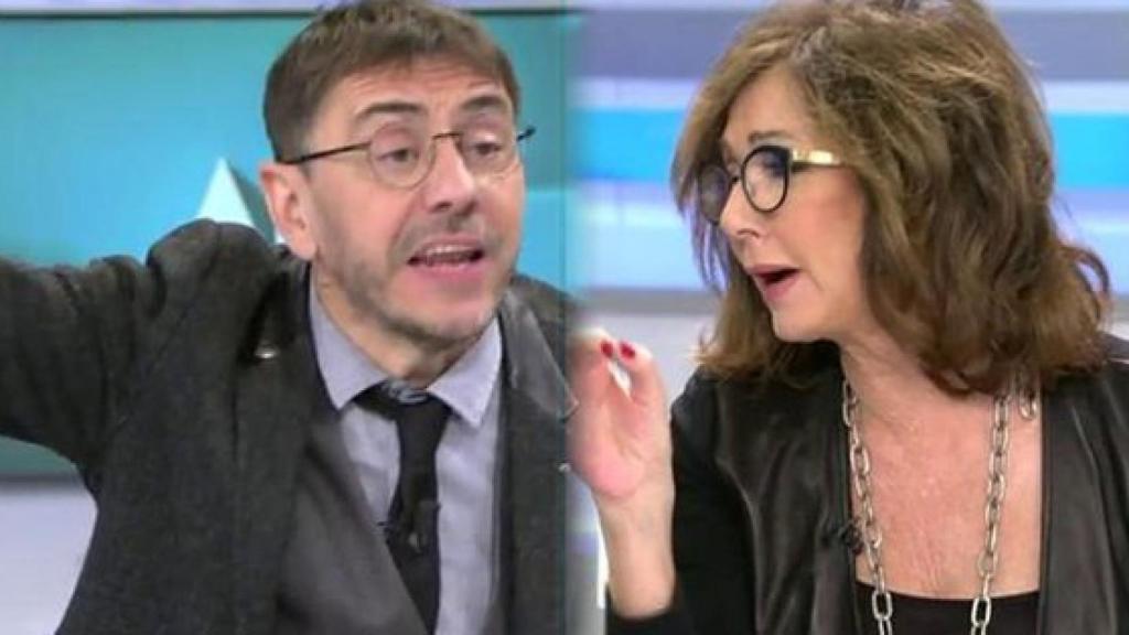 Monedero y Ana Rosa Quintana durante su enfrentamiento en 'El programa de AR'