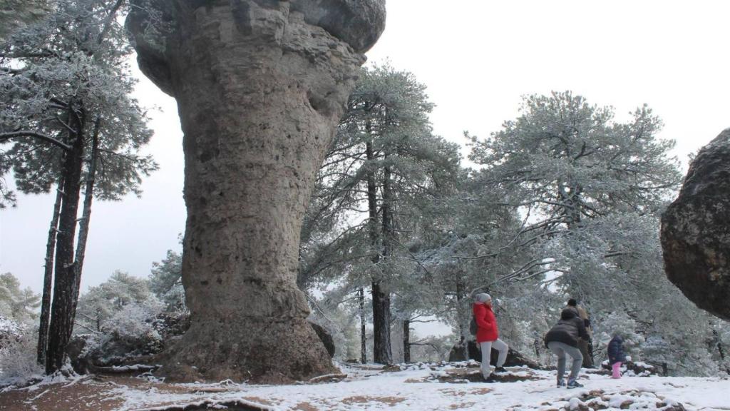 Nevada de este jueves en la Ciudad Encantada de Cuenca