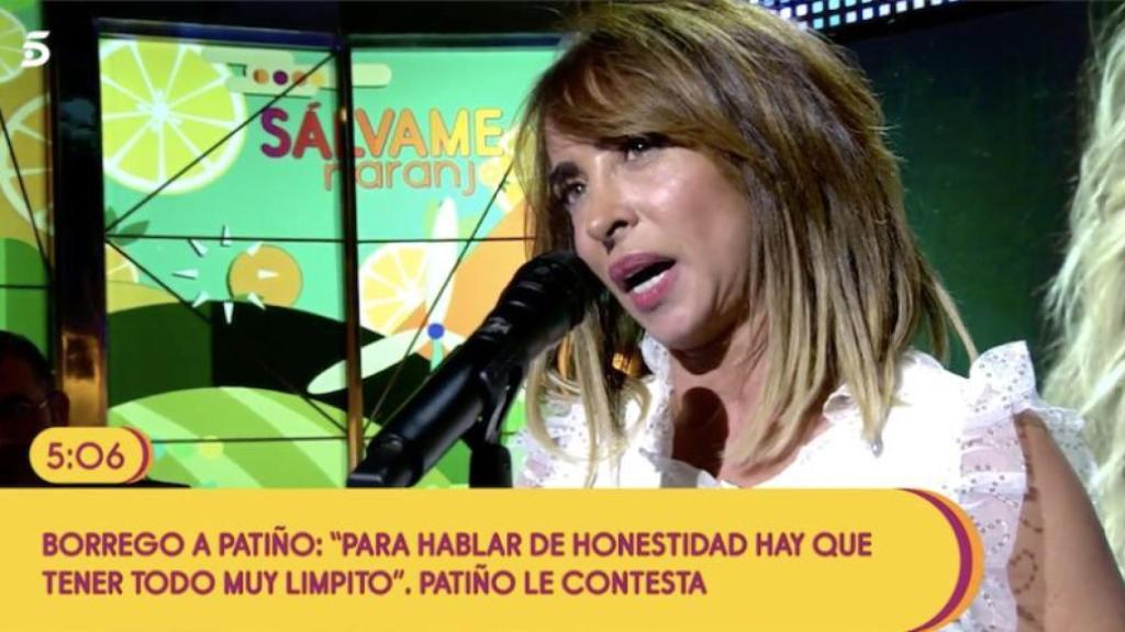 Patiño durante su discurso contra Carmen Borrego.