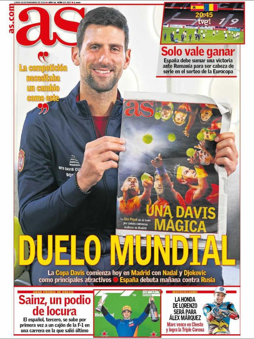 La portada del diario AS (18/11/2019)