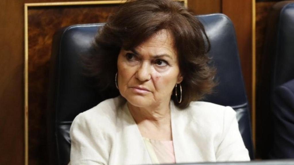 Carmen Calvo, en el Congreso.